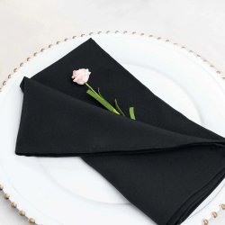 5 pack premium polyester napkins 20x20 black 220gsm stain and wrin 1 Napkin